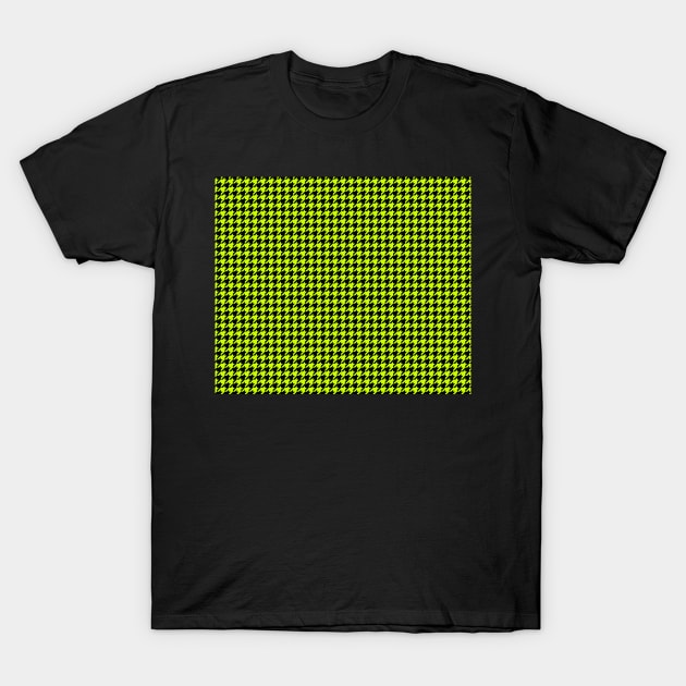 Black and Yellow Houndstooth T-Shirt by CraftyCatz